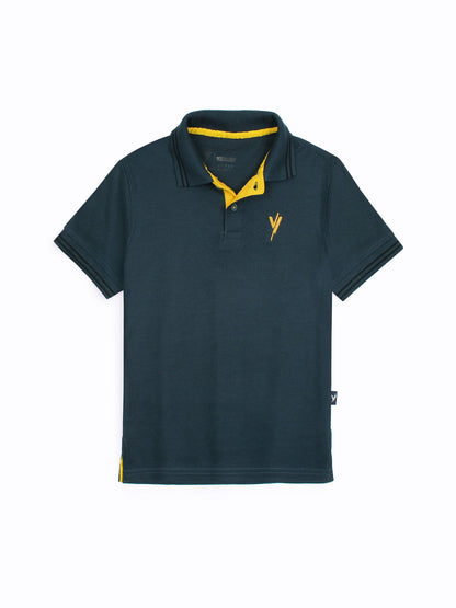 Velvour Boys Pique Tipping Collar Polo Shirt-VP11-G
