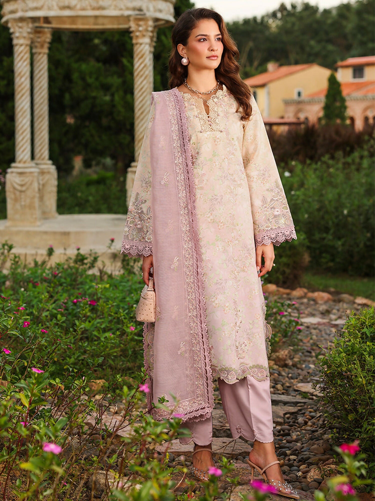 Rang Rasiya Florence Summer Edit'26 Lawn Embroidered Unstitched 3-Piece Suit-Haneen