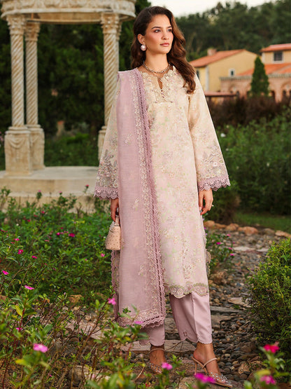 Rang Rasiya Florence Summer Edit'26 Lawn Embroidered Unstitched 3-Piece Suit-Haneen