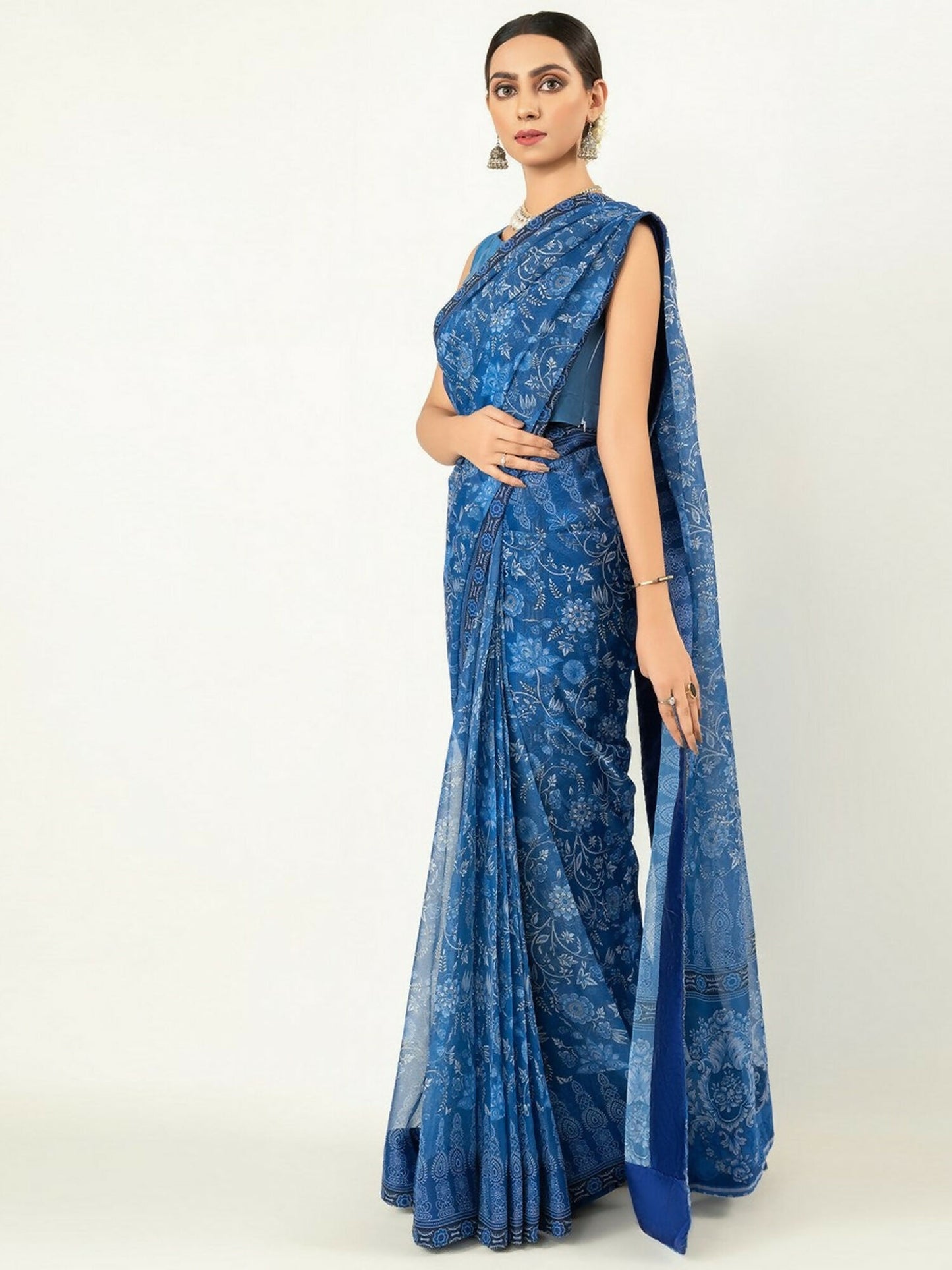 Imran Aftab Chiffon Printed Stitched Saree-IASC 05