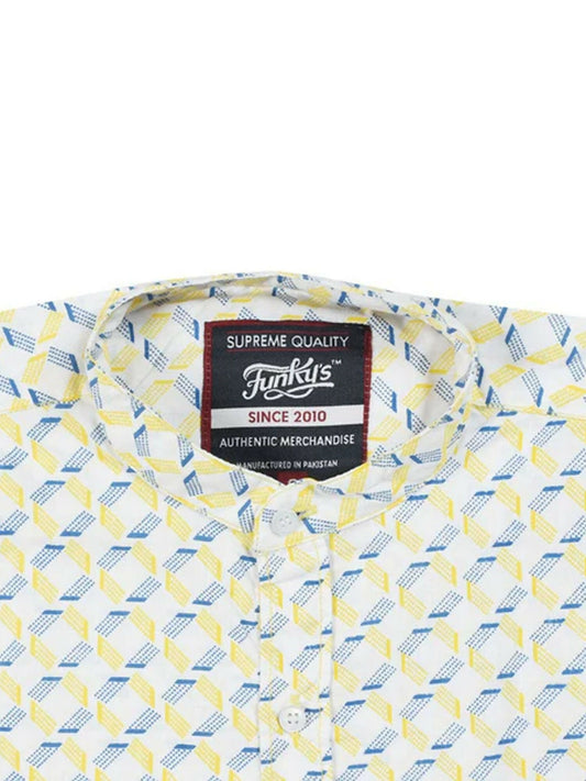 Funky’s Printed Rage Blue Lift Shirt-10233