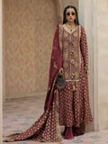Shiza Hassan Chap Tilak Formals Pure Tusser Silk Embroidered Stitched 3-Piece Suit–Crimson