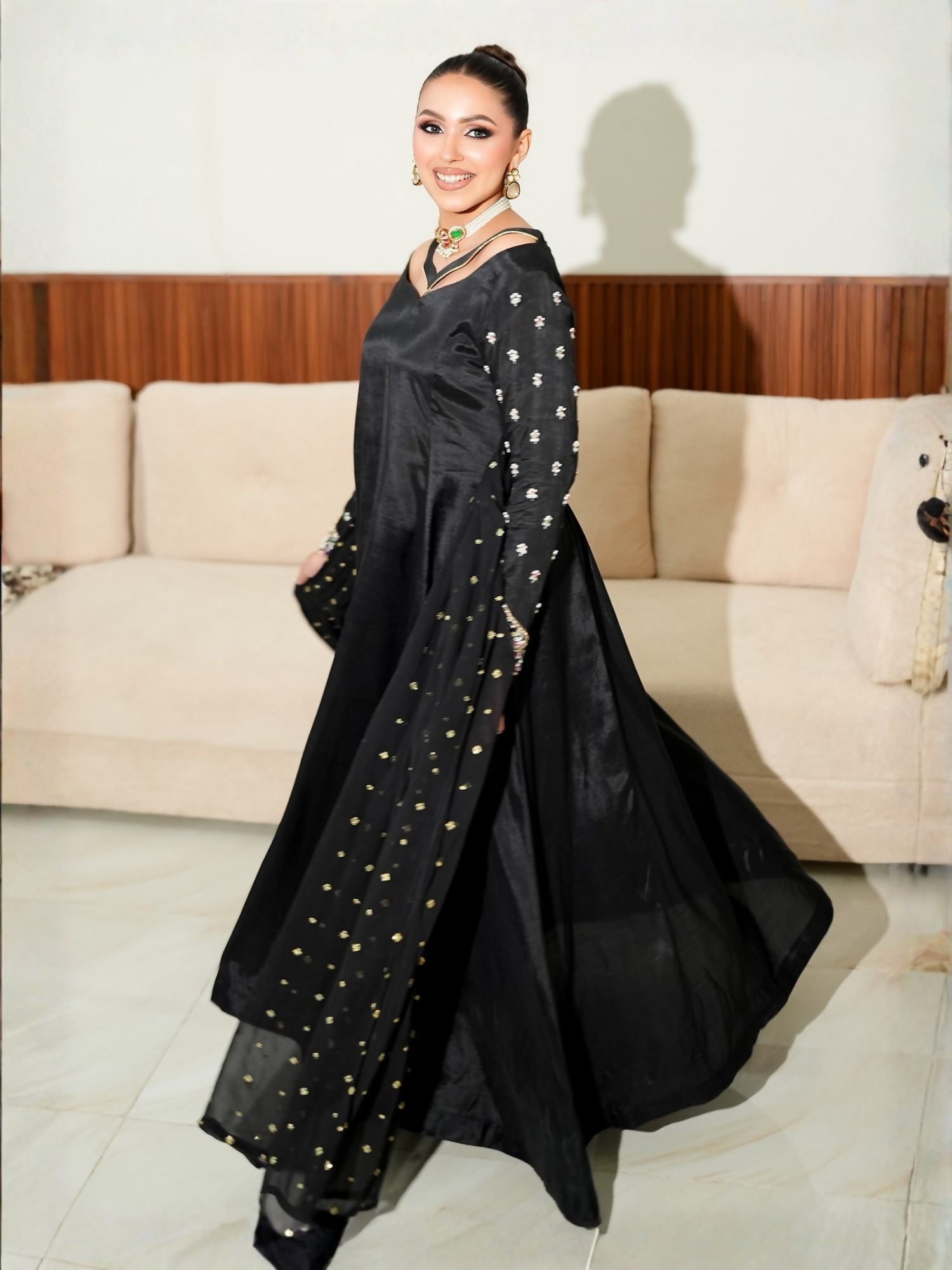 Allure By IH Fashion Calling Raw Silk Embellished Stitched 3-Piece Suit-Maanvi