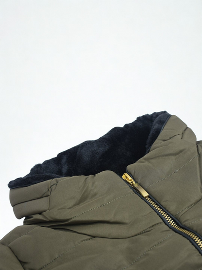 Funky plain stardust puffer jacket-13073