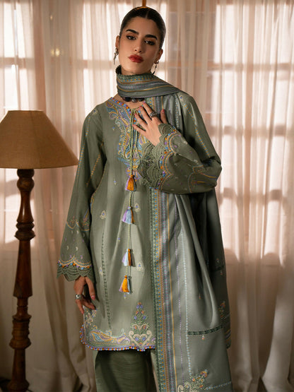 Binilyas Gulrukh Khaddar Embroidered Unstitched 3-Piece Suit-64-A