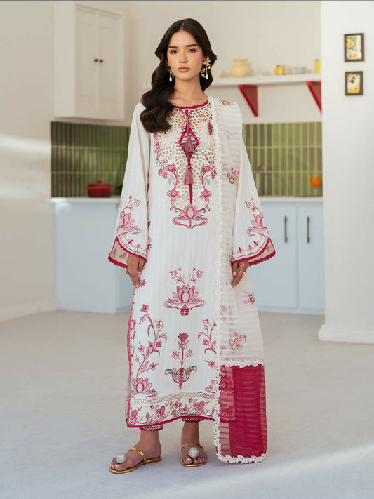 Mahnur Sera Pret'26 Jacquard Lawn Embroidered Stitched 3-Piece Suit-SP-05