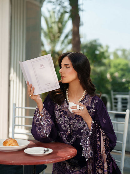 Parishay Panache Winter Corduroy Embroidered Stitched 3-Piece Suit-PNE-06