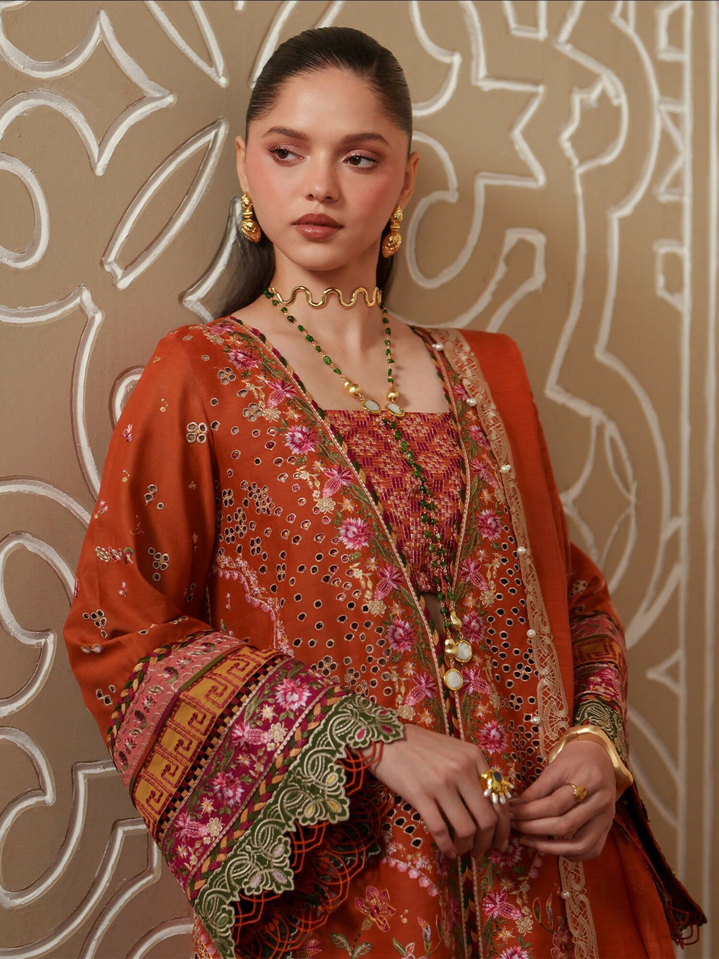 Binilyas Mashriq Luxury Lawn'26 Embroidered Unstitched 3-Piece Suit-D-116-A