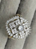H&A Jewellery 18K Gold Polished Zircon Cluster Ring
