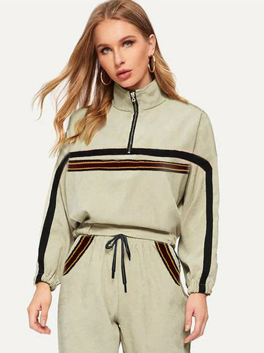 Jupiter Plain High Collar Coord Set-14192