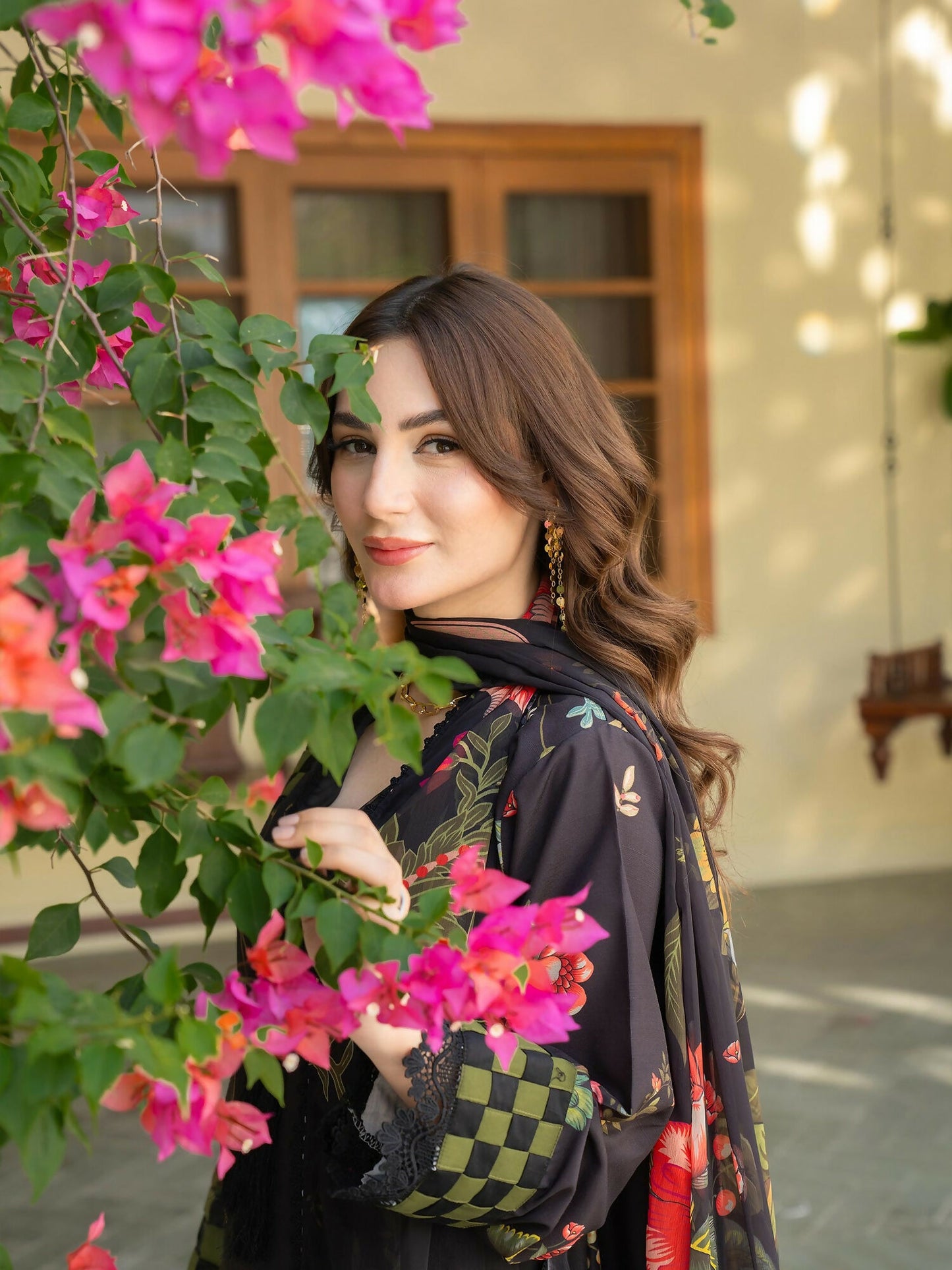 Panache Apparel Mah-e-Noor Raw Silk Printed Stitched Suit-Orya