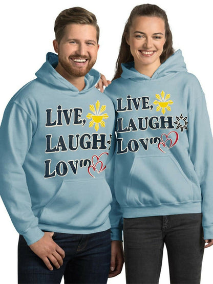 Jupiter Heavy GSM Live & Laugh Puff Printed Oversized Hoodie-14832