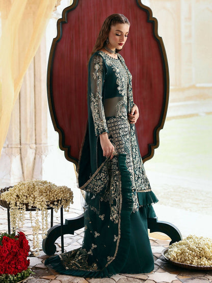 Parishay Jahanara Organza Embroidered Stitched 3-Piece Suit-JRA-08