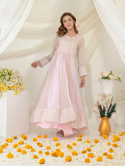 Ruby's Couture Gul-Bahar Chiffon Embroidered Stitched 2-Piece Suit-Miraal