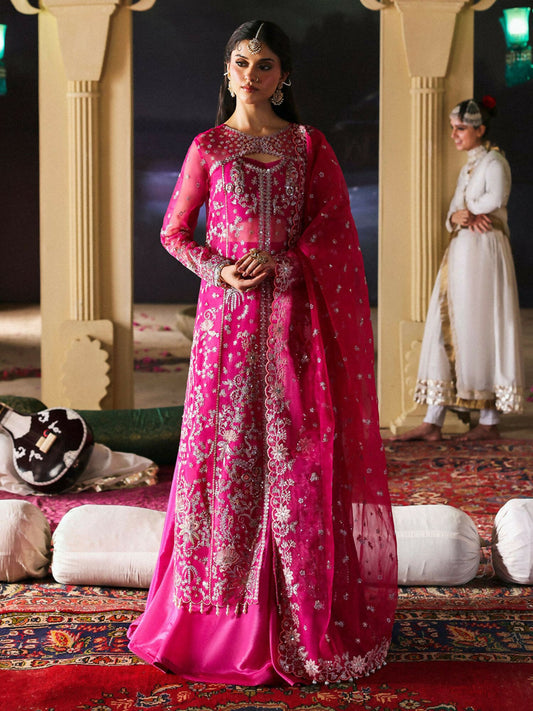 Mahnur – Unstitched 3-Piece Embroidered Organza Suit with Silk Inner and Raw Silk Trouser