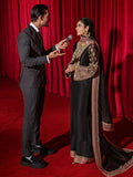 Hussain Rehar The Guestlist Raw Silk Embellished Stitched 3-Piece Suit-Stygian