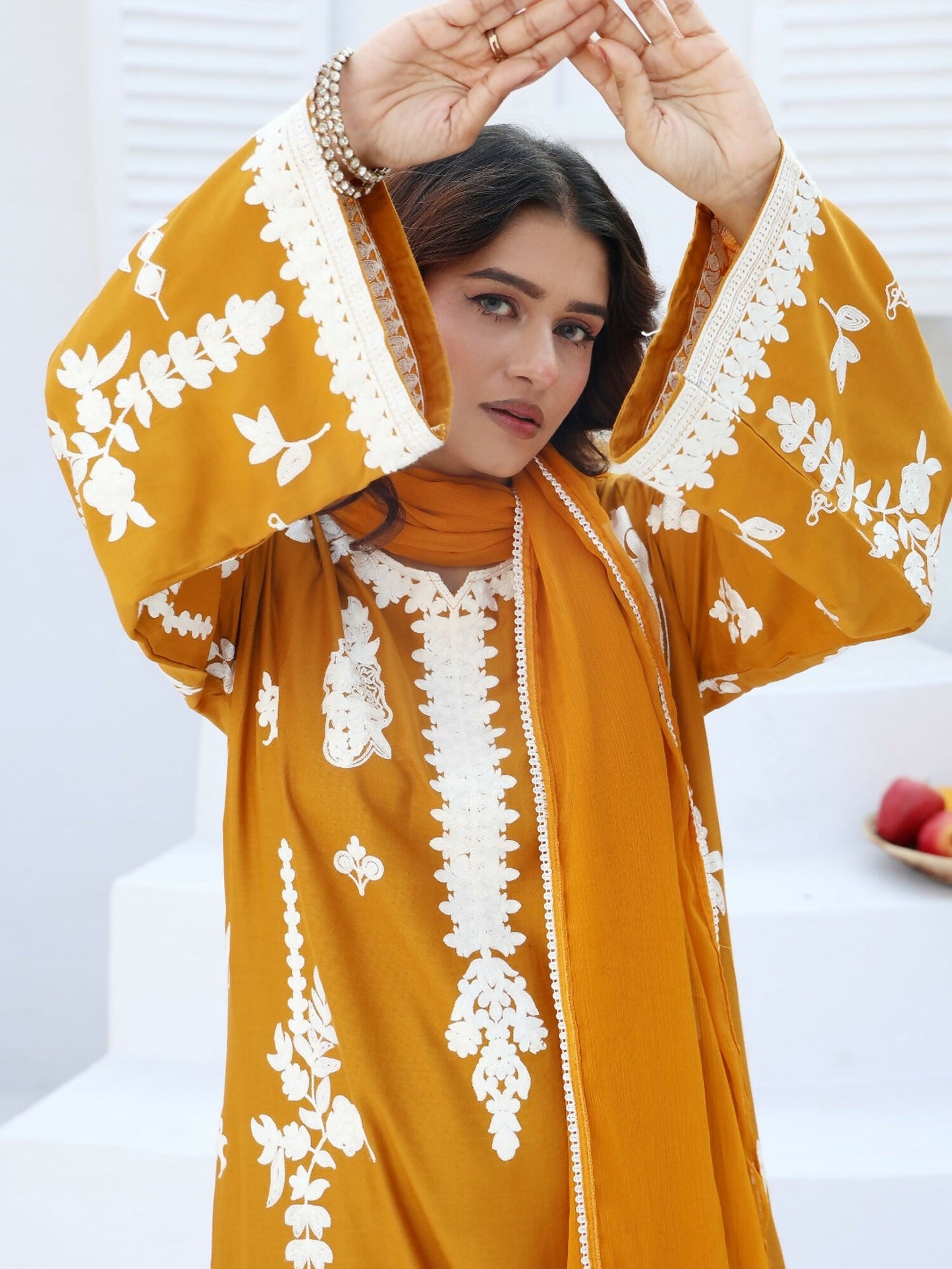 RB Pret & Couture Linen Embroidered Stitched 3-Piece Suit-02