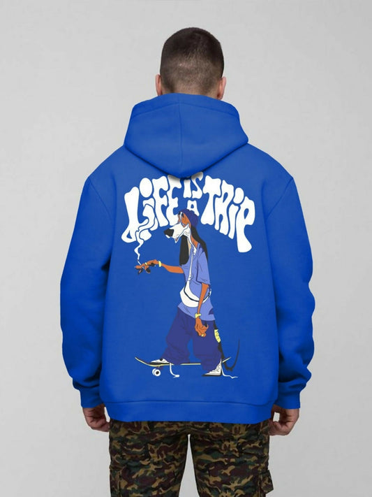 Jupiter Hotep Oversized Life Is A Trip Printed Hoodie-15090