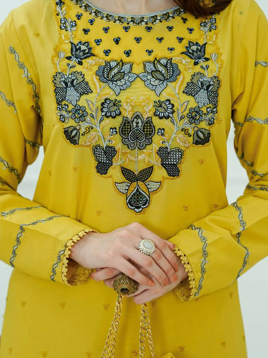 Tawakal Closet Cotton Embroidered Stitched 2-Piece Suit-Shamsa