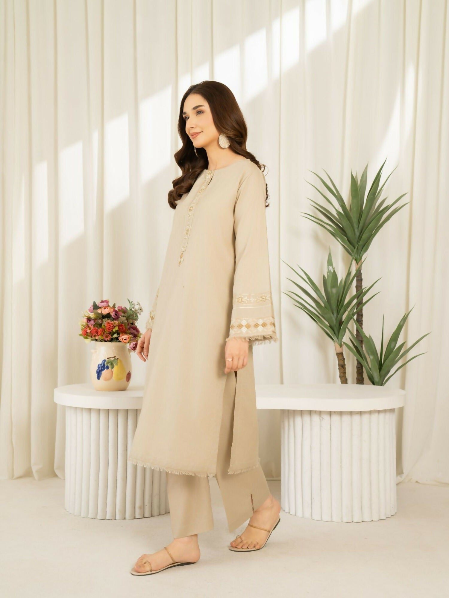 Panache Apparel Sunlit Essentials Cotton Lawn Embroidered Co-Ord Set-Dawn