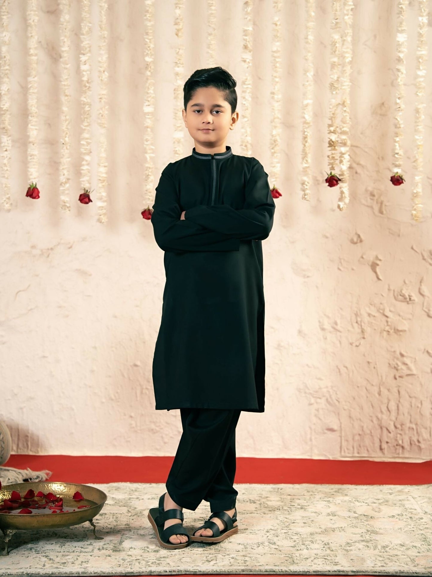Velvour Boys Cotton Embroidered Stitched Kurta Shalwar-VB211-A