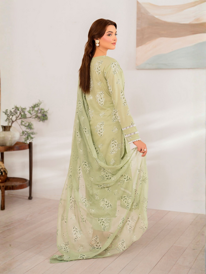 Panache Apparel Daily Essentials RTW Linen Printed Stitched 3-Piece Suit-Mosaic