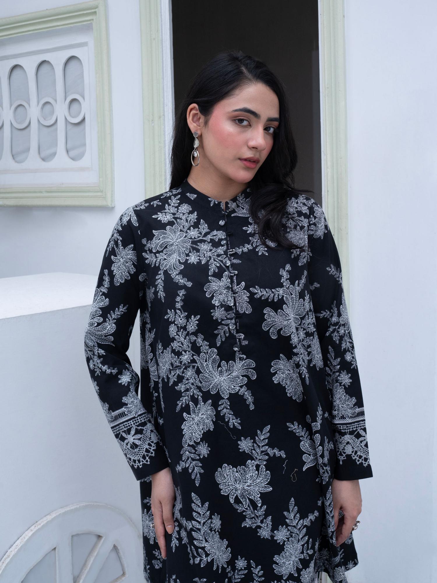 Black Rabazka Lawn Printed Co-Ord Set-10