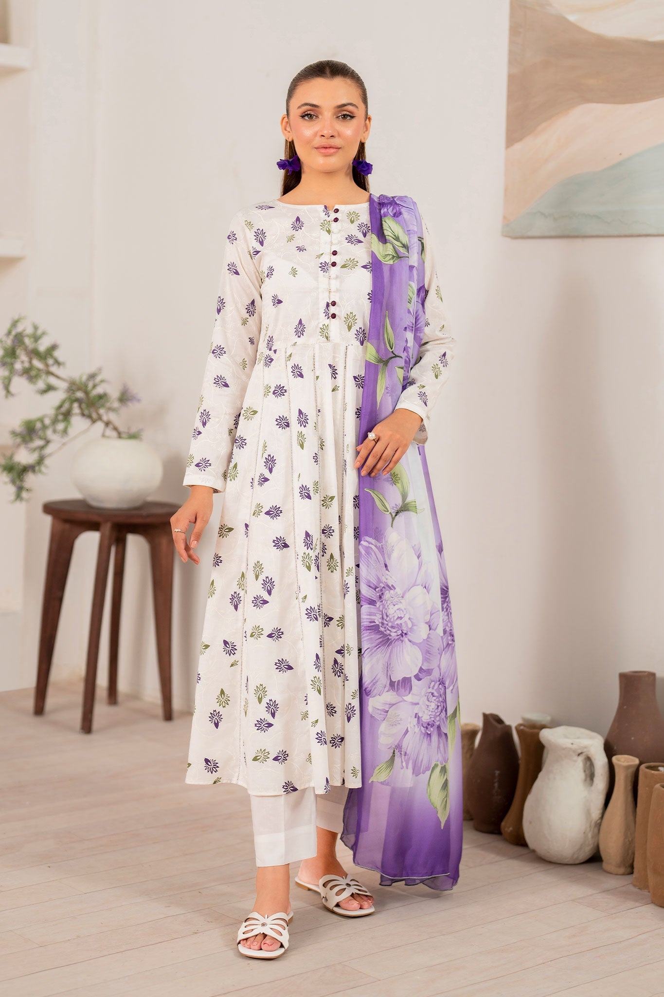 Panache Apparel Daily Essentials RTW Lawn Printed Stitched 3-Piece Suit-Fable