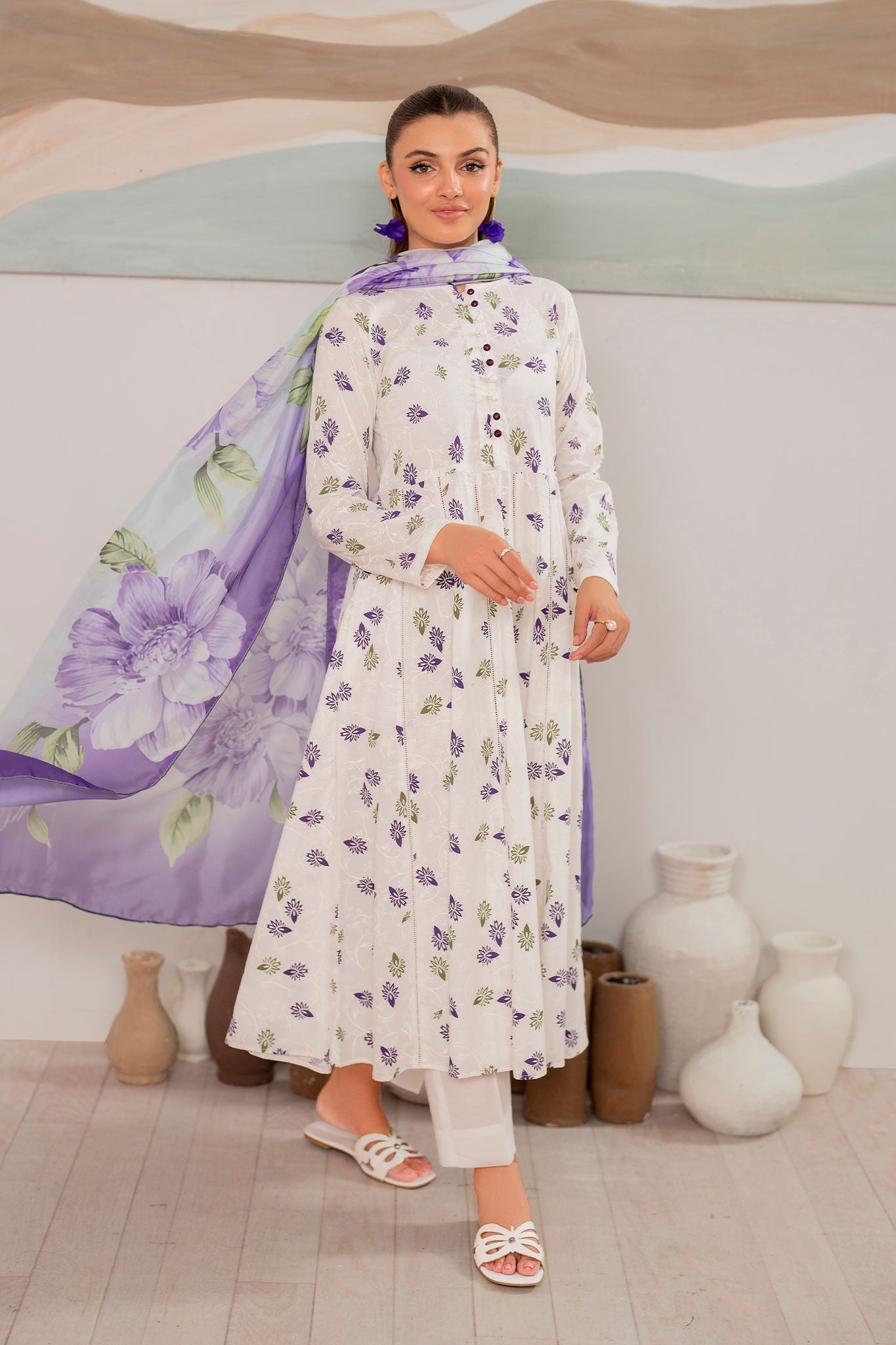 Panache Apparel Daily Essentials RTW Lawn Printed Stitched 3-Piece Suit-Fable