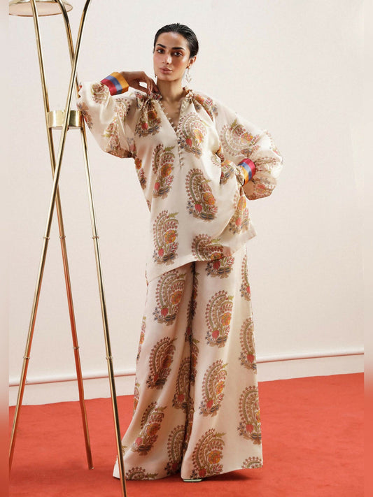 Ivory Hussain Rehar Pay Day Volume - ||| Silk Printed Stitched 2-Peice Suit-Belsima