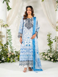 Blue Rabazka Lawn Embroidered Unstitched 3-Piece Suit-WUS-PELW-3PCS-S26-01