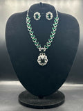 H&A Jewellery One Carat Silver Rhodium Plated American Diamond Set
