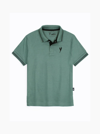 Velvour Boys Pique Tipping Collar Polo Shirt-VP11-H