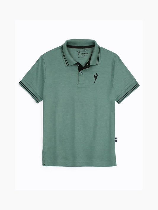 Velvour Boys Pique Tipping Collar Polo Shirt-VP11-H