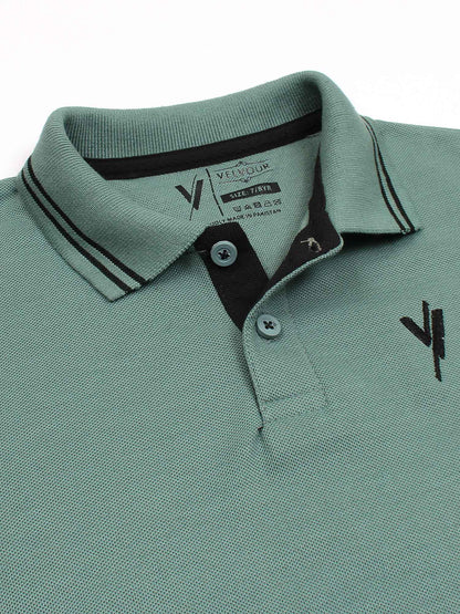 Velvour Boys Pique Tipping Collar Polo Shirt-VP11-H
