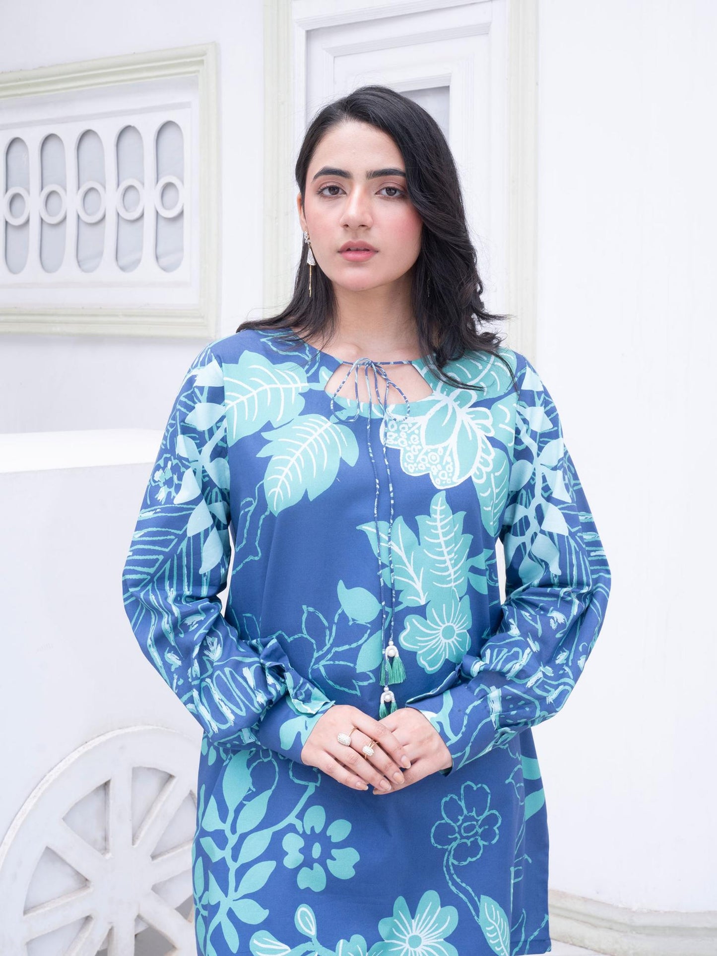 Blue Rabazka Lawn Printed Co-Ord Set-14