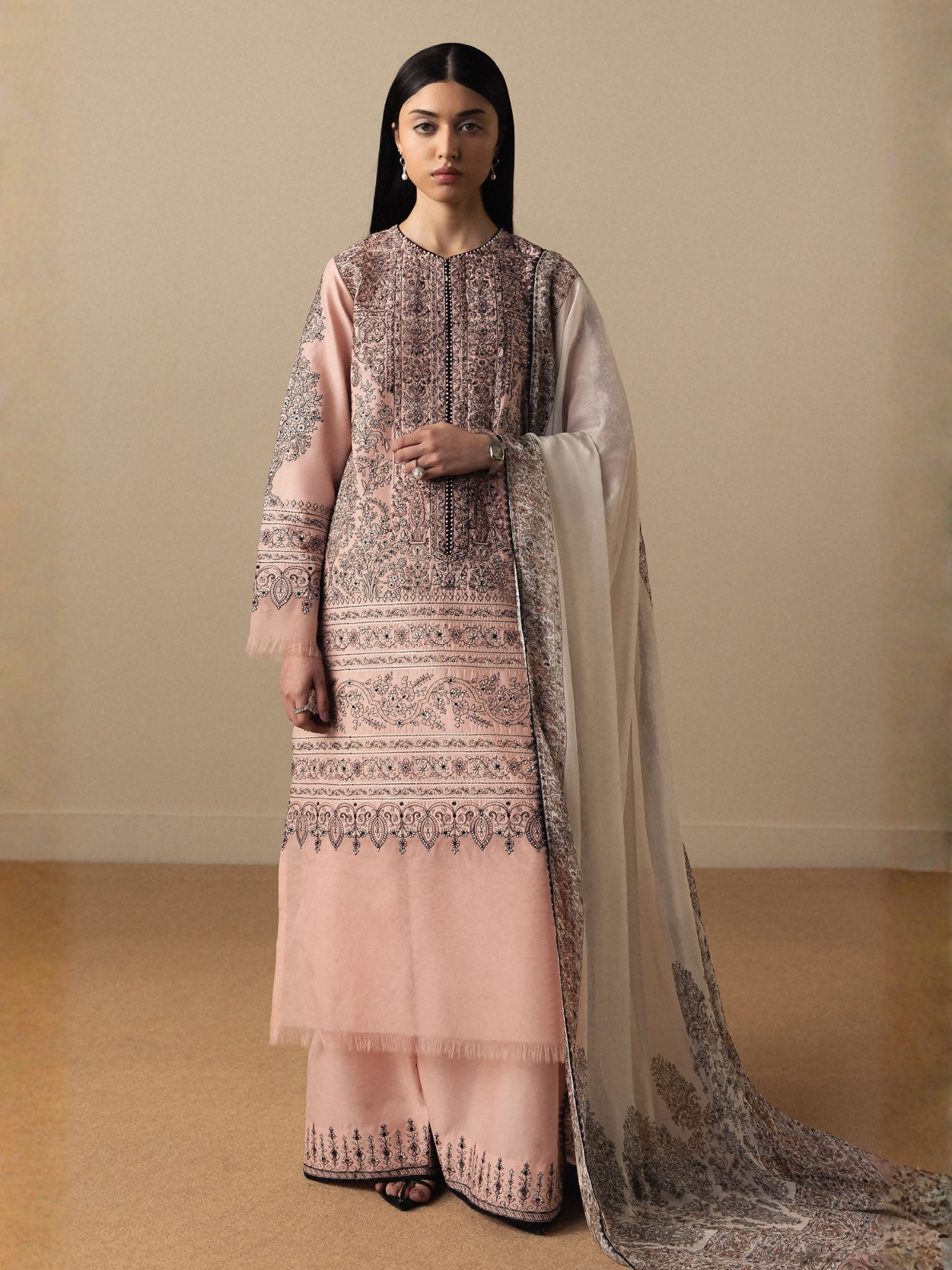 Zara ShahJahan Satori'26 Lawn Embroidered Unstitched 3-Piece Suit-Akahana-D11