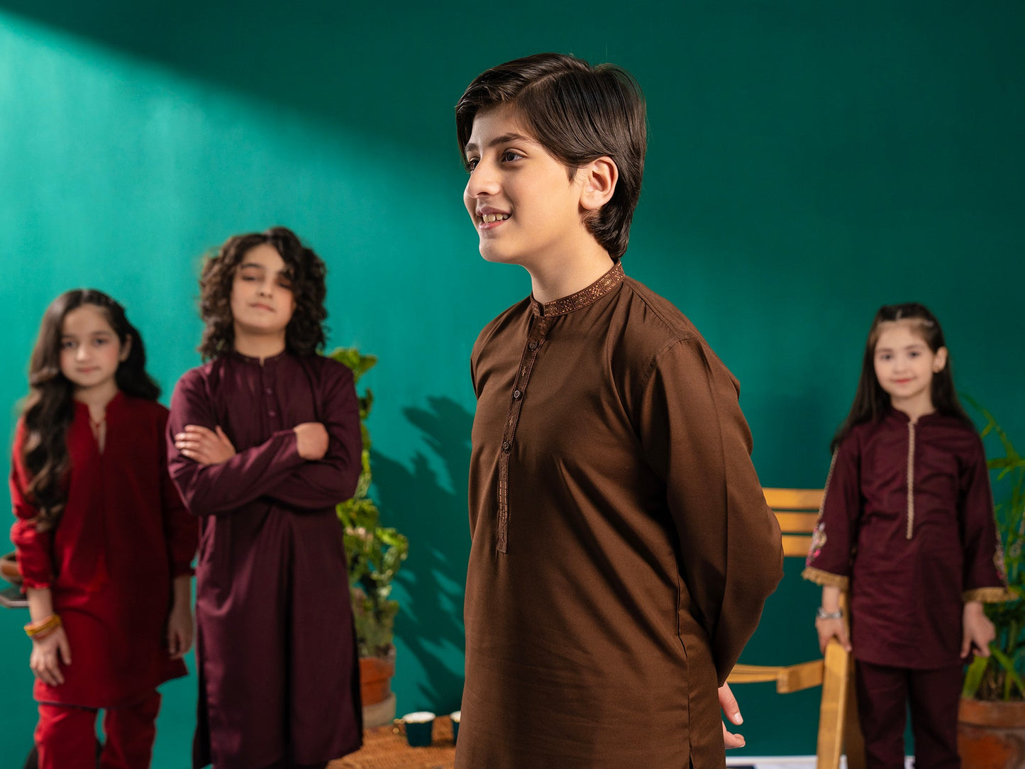 Velvour Boys Cotton Embroidered Stitched Shalwar Kameez-VB174-B