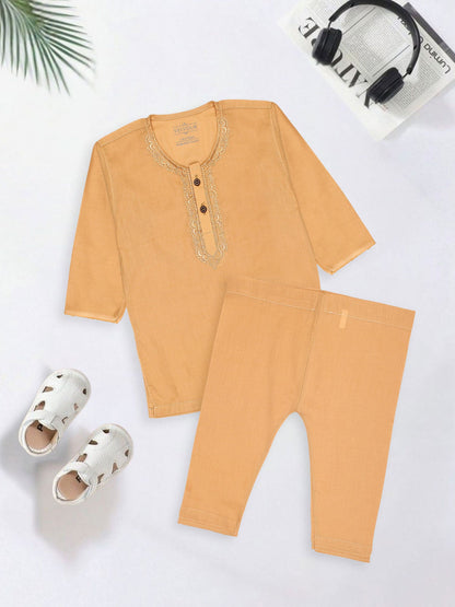 Velvour Boys Cotton Embroidered Stitched Kurta Pajama-VK07