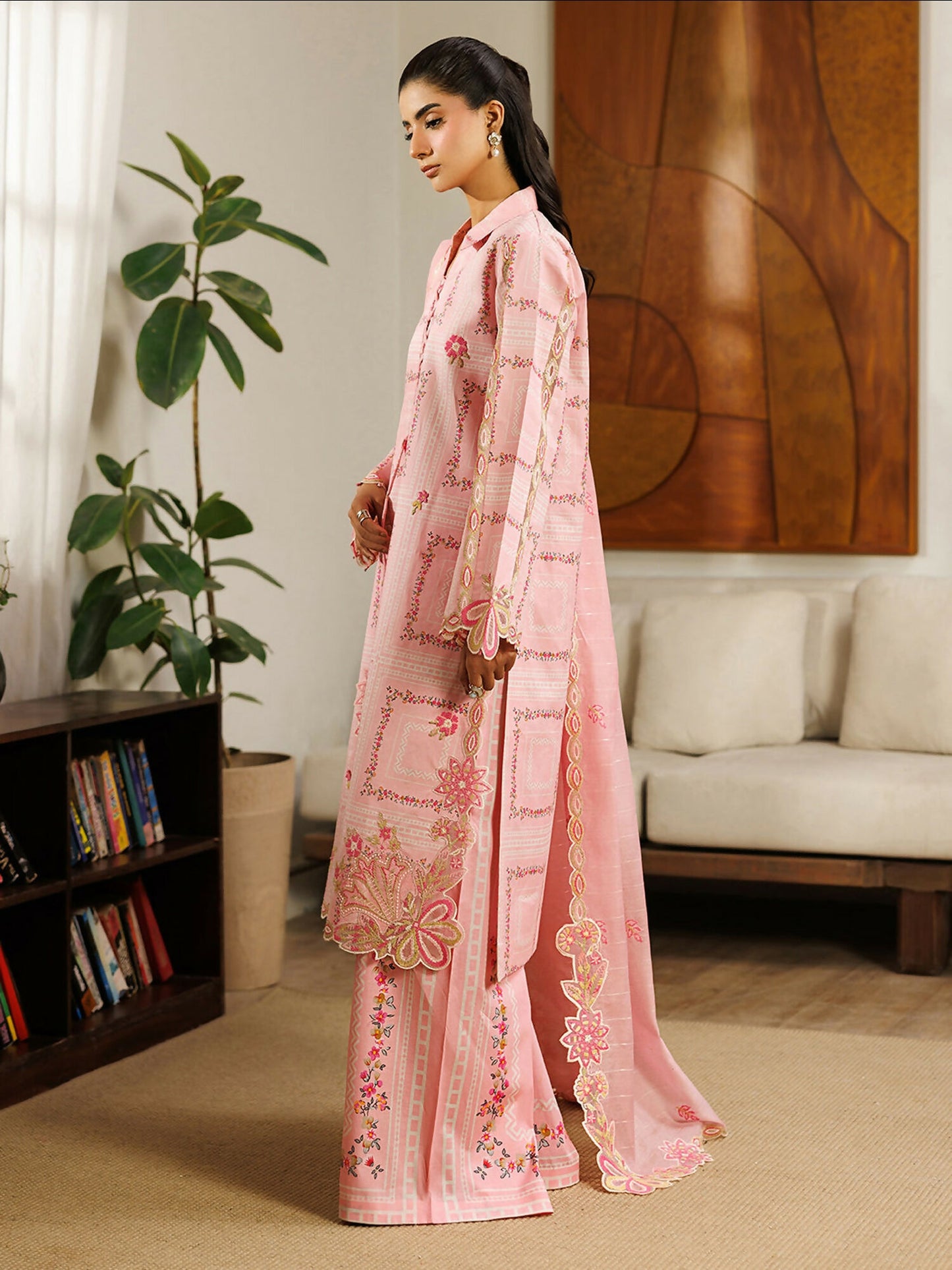 Mahnur Leila Lawn'26 Embroidered Unstitched 3-Piece Suit-L-06