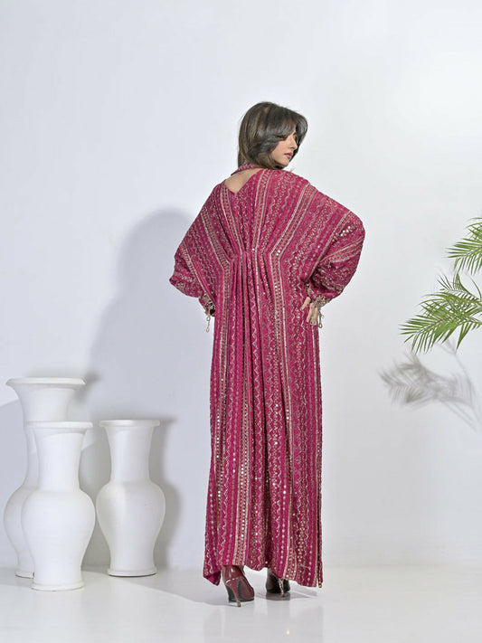 Ruby's Couture Festive Fall'25 Chiffon Embellished Kaftan Set-Maaheen