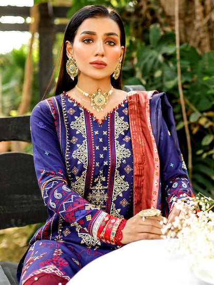 Binilyas Kotail Embroidered Unstitched 3-Piece Suit-763-B