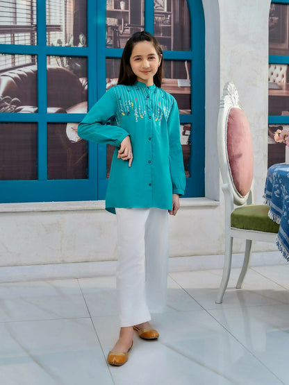 Velvour Girls Cotton Embroidered Stitched Tunic-VG122-A