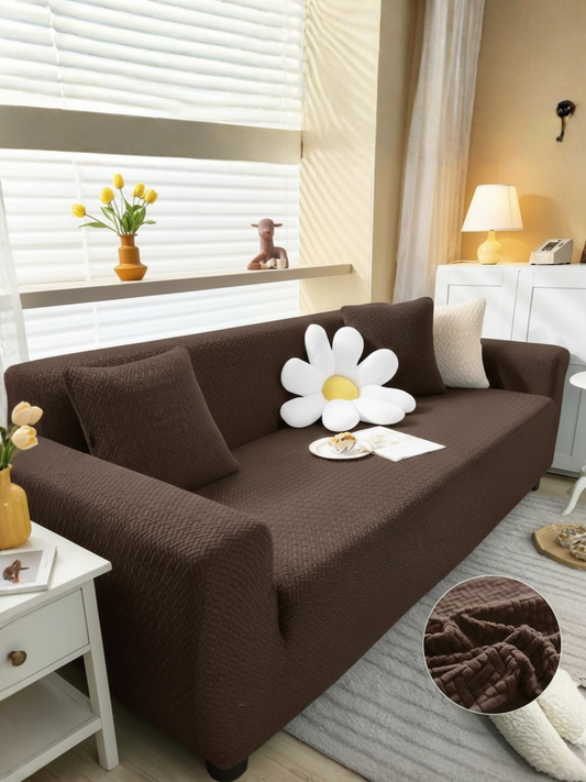 Elegant Bedding Stripe Jacquard Fitted Sofa Cover