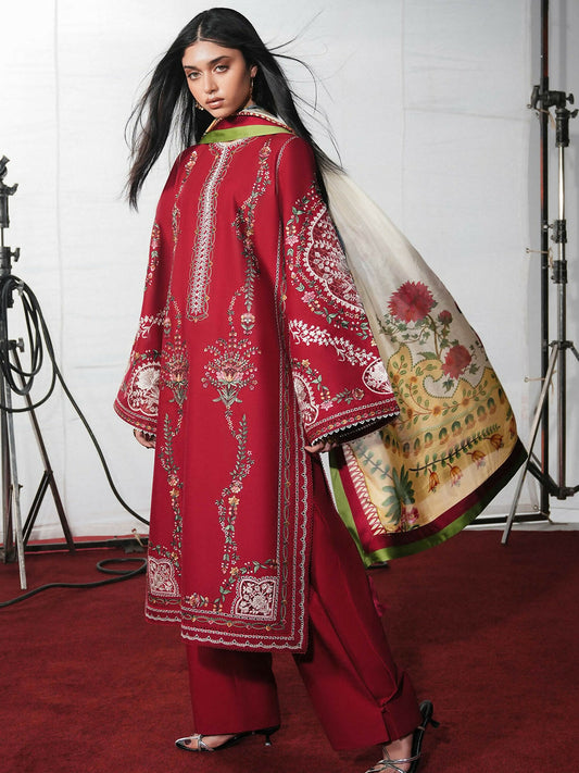 Jugnu by Hussain Rehar The Reserved View SS/Edit I Cotton Embroidered Unstitched 3-Piece Suit-Diryaz