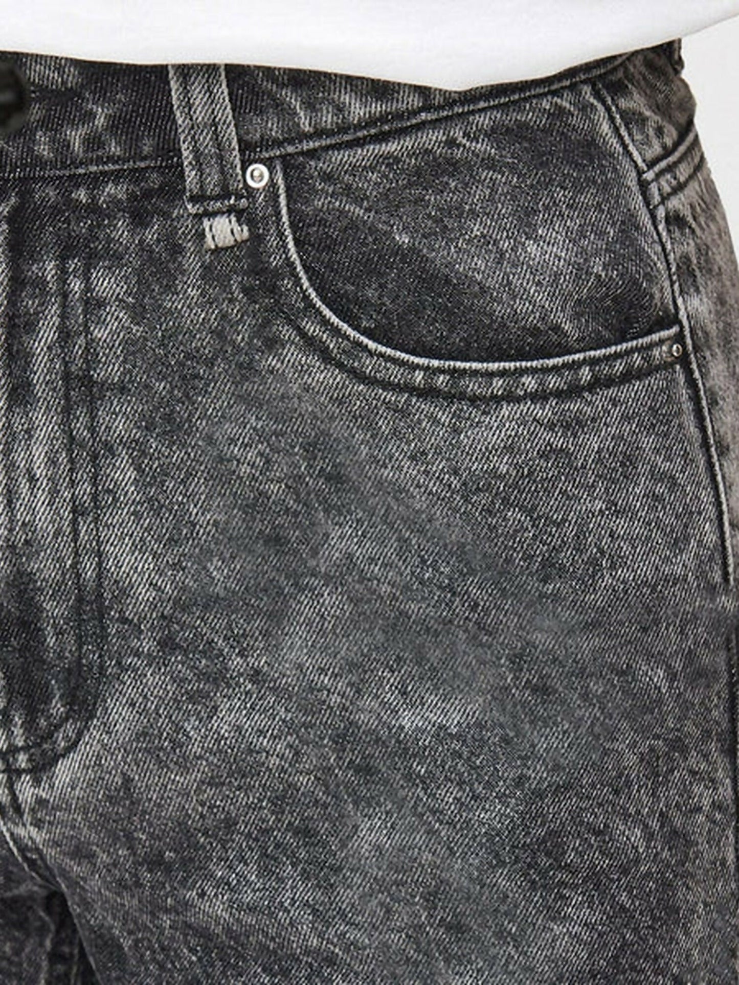Funky's Plain Mid Length Misty Denim/Jeans Shorts Waist-11446