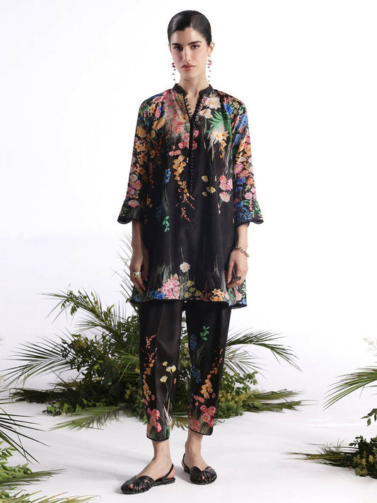 Binilyas Silk Digital Printed Co-Ord Set-30088