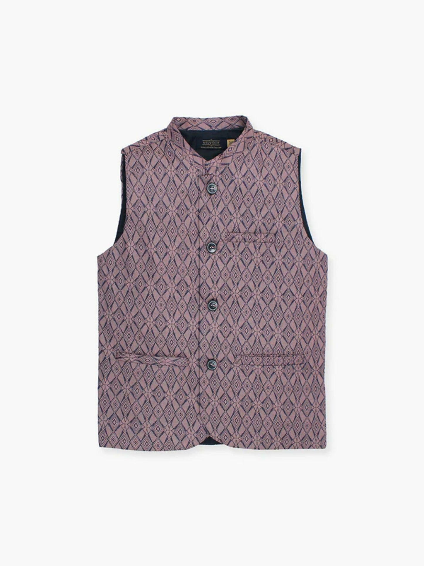 Velvour Boys Jacquard Printed Waistcoat-VW05-A