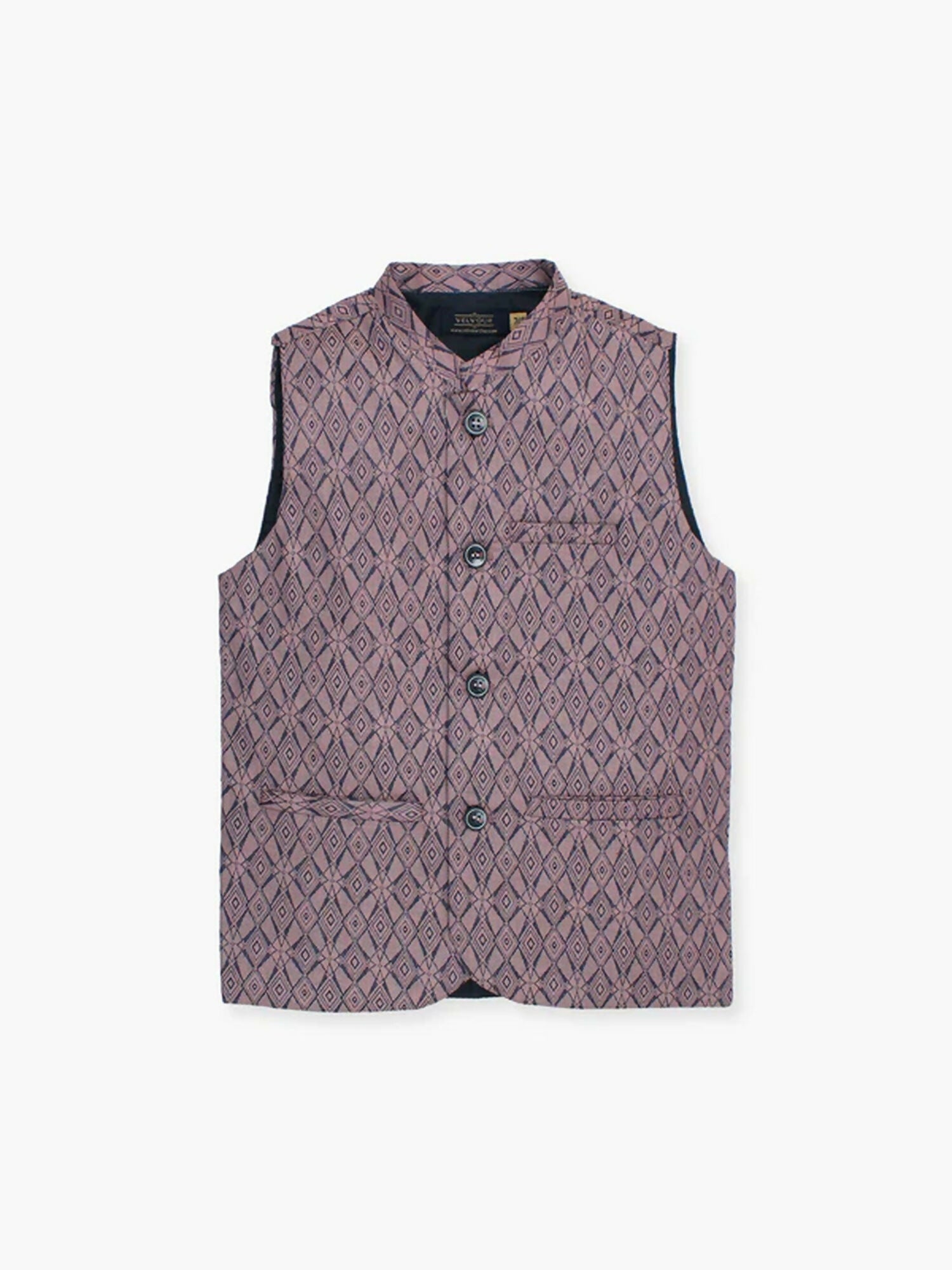Velvour Boys Jacquard Printed Waistcoat-VW05-A