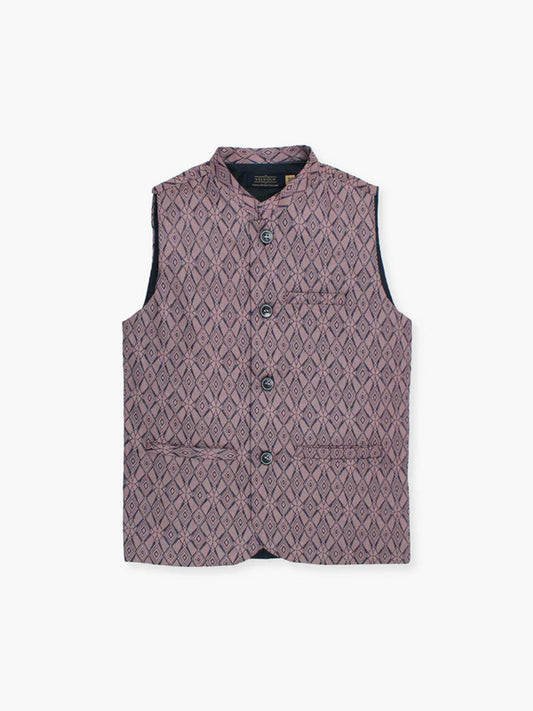 Velvour Boys Jacquard Printed Waistcoat-VW05-A